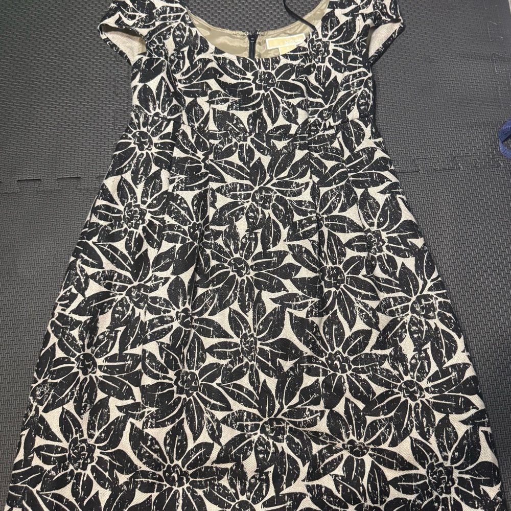 Michael Kors Black and Cream Backless Dress